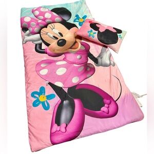 EUC - Disney Minnie Mouse Sleeping Bag & Pillow Set